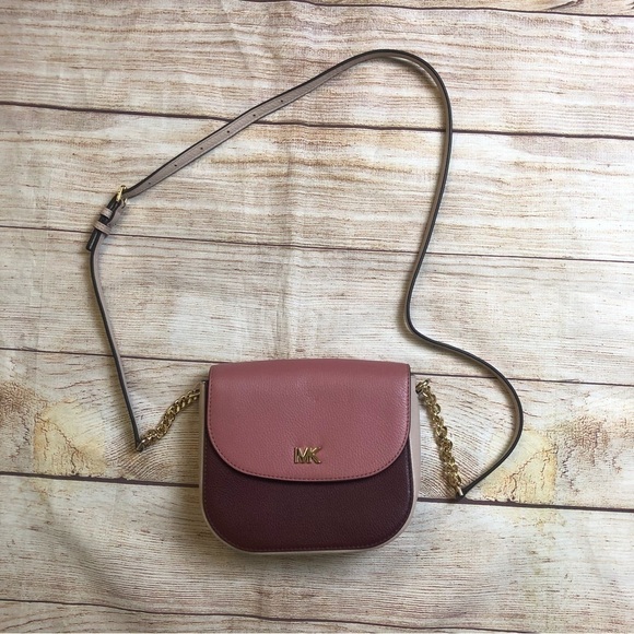 NWT MICHAEL KORS MOTT HALF DOME COLORBLOCK LEATHER CROSSBODY BAG - Picture 1 of 10